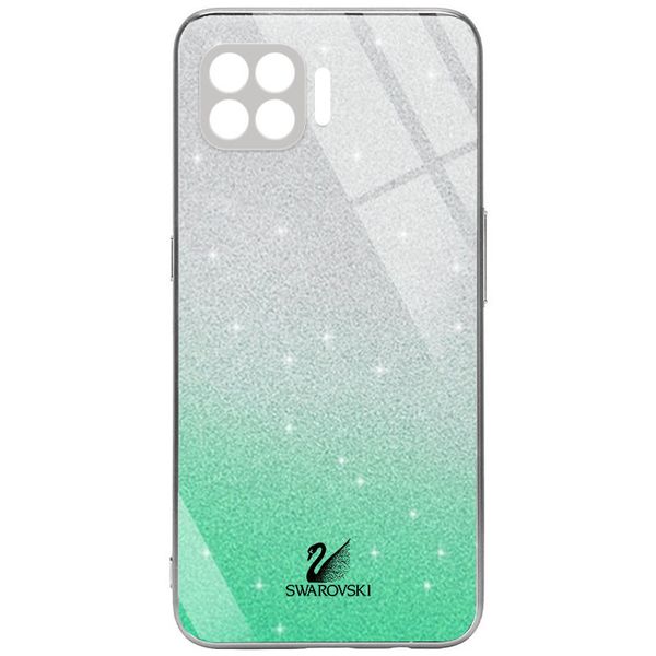 TPU+Glass чохол Swarovski Full Camera для Oppo A73 Бірюзовий (181332) 181332 фото