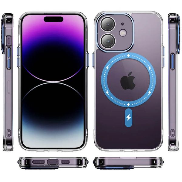 Чохол TPU+PC Colorful with MagSafe для Apple iPhone 12 Blue (255364) 255364 фото