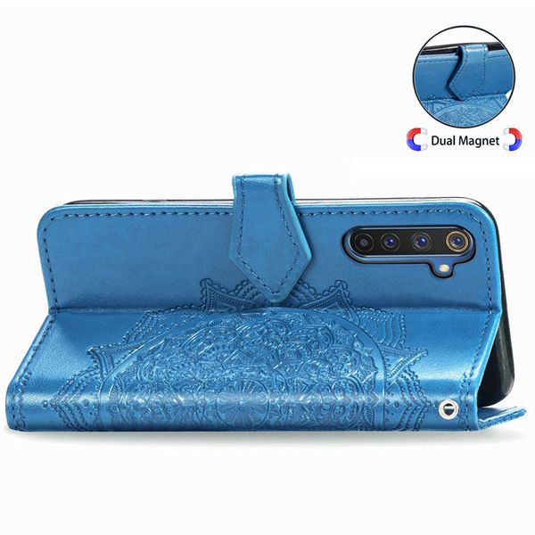 Шкіряний чохол (книжка) Art Case з візитницею для Realme 6 Синій (127816) 127816 фото