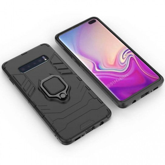 Ударостійкий чохол Transformer Ring for Magnet для для Samsung Galaxy S10+ Чорний / Soul Black (99880) 99880 фото