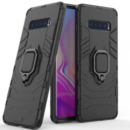 Ударостійкий чохол Transformer Ring for Magnet для для Samsung Galaxy S10+ Чорний / Soul Black (99880) 99880 фото