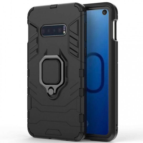 Ударостійкий чохол Transformer Ring for Magnet для для Samsung Galaxy S10+ Чорний / Soul Black (99880) 99880 фото