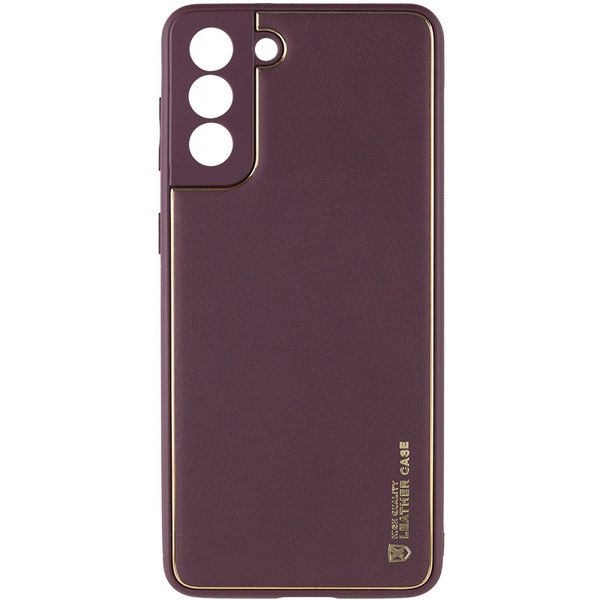 Шкіряний чохол Xshield для Samsung Galaxy S21 Бордовий / Plum Red (261677) 261677 фото