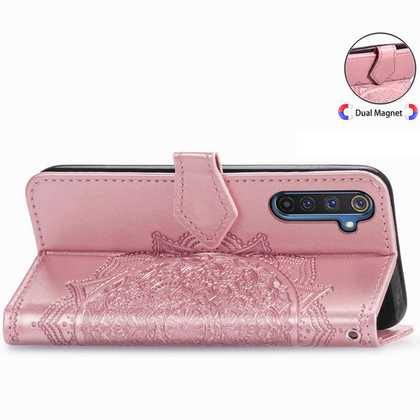 Кожаный чехол (книжка) Art Case с визитницей для Realme 6 Розовый (127814) 127814 фото