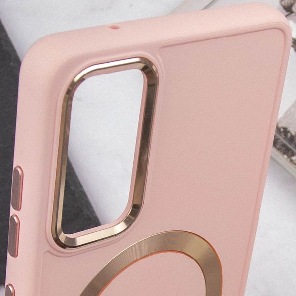 TPU чохол Bonbon Metal Style with MagSafe для Samsung Galaxy S22 Рожевий / Light Pink (258606) 258606 фото