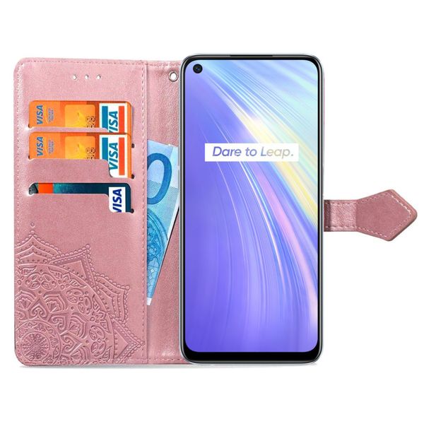 Кожаный чехол (книжка) Art Case с визитницей для Realme 6 Розовый (127814) 127814 фото