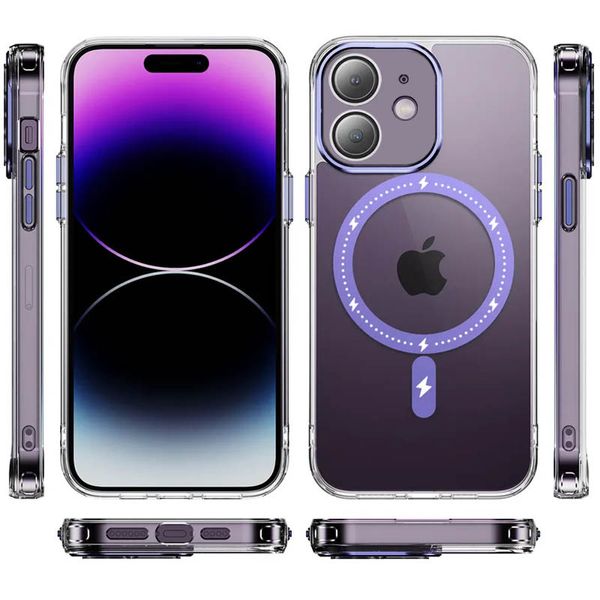 Чохол TPU+PC Colorful with MagSafe для Apple iPhone 12 Purple (255367) 255367 фото