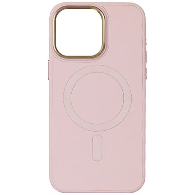 Шкіряний чохол Bonbon Leather Metal Style with MagSafe для Apple iPhone 14 Plus (6.7") Рожевий / Light pink (257256) 257256 фото