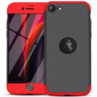 Пластикова накладка GKK LikGus 360 градусів (opp) з лого для Apple iPhone SE (2020) Чорний / червоний (210753) 210753 фото