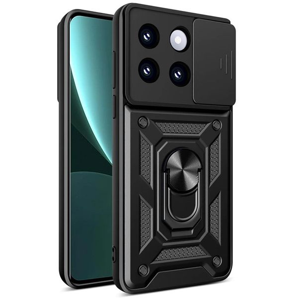 Ударостійкий чохол Camshield Serge Ring for Magnet для Xiaomi 14 Pro Чорний (274345) 274345 фото