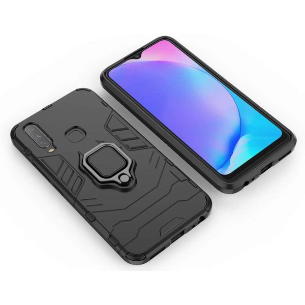 Ударостійкий чохол Transformer Ring for Magnet для для Vivo Y15 / Y17 Чорний / Soul Black (112263) 112263 фото